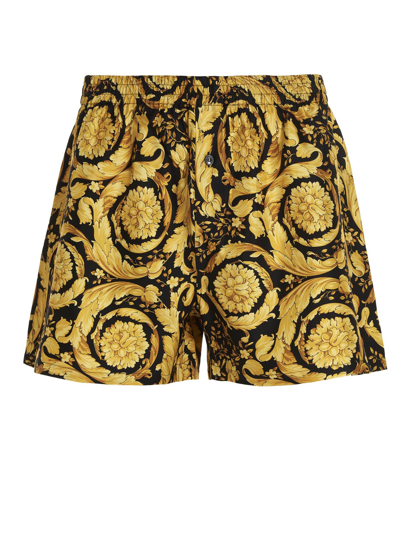 Shop Versace Barocco Pajama Shorts In Multicolor