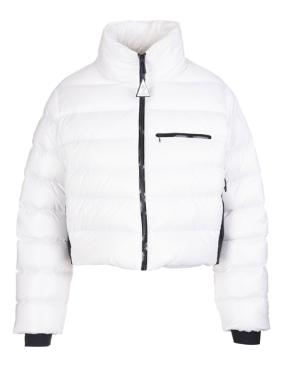Shop Moncler Woman White Morgat Down Jacket In Bianco