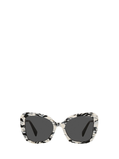 Shop Prada Pr 03ys Abstract Talc Sunglasses