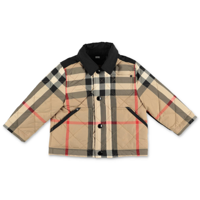 Shop Burberry Giacca Trapuntata Check In Nylon