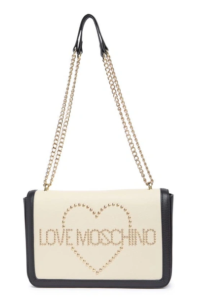 Shop Love Moschino Studded Shoulder Bag In Nero