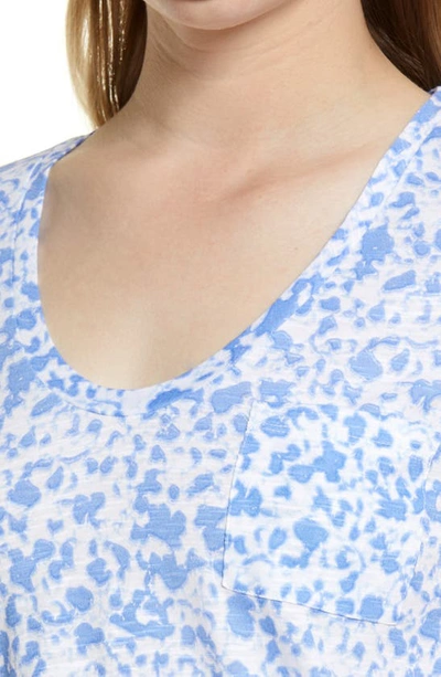 Shop Caslon ® Rounded V-neck T-shirt In White- Blue Milla Floral