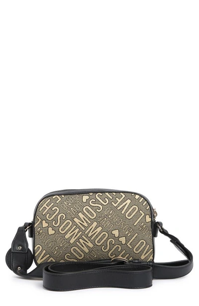 Shop Love Moschino Borsa Jaquard Love Crossbody Bag In Nero
