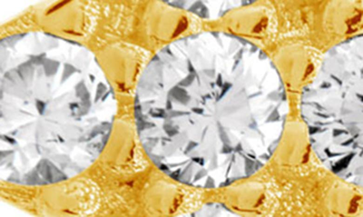 Sterling Forever Sterling Silver Four Pointed Cz Star Stud Earrings In Gold