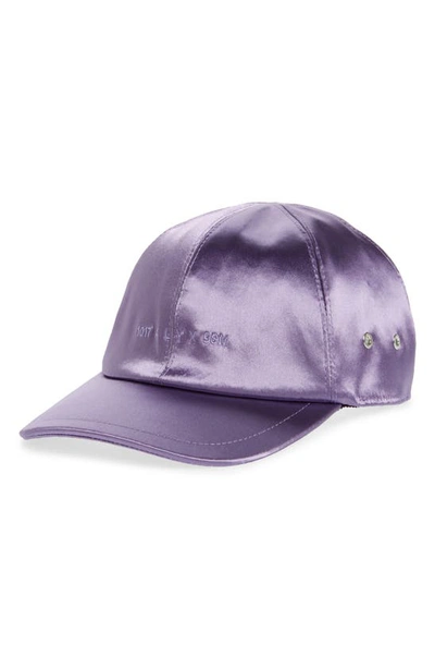 Shop Alyx Logo Embroidered Satin Baseball Cap In Lilac
