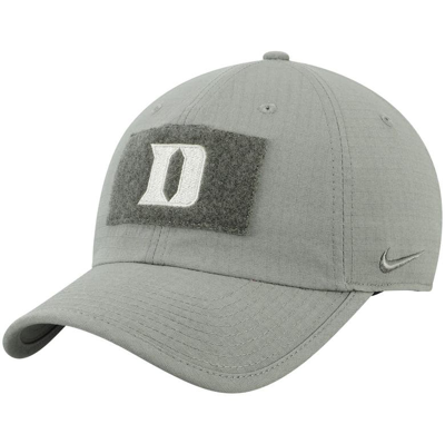 Shop Nike Green Duke Blue Devils Tactical Heritage 86 Team Performance Adjustable Hat In Olive