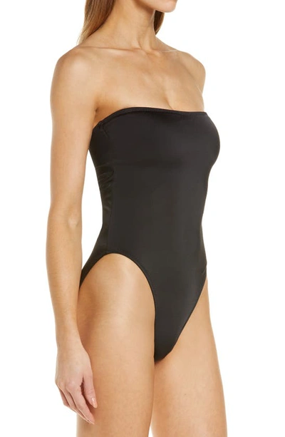 Shop Norma Kamali Bishop Strapless One-piece Swimsuit In Black