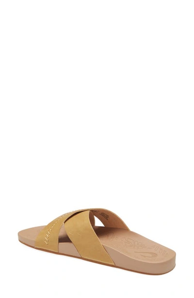 Shop Olukai Kipea Olu Slide Sandal In Golden Harvest/ Golden Sand