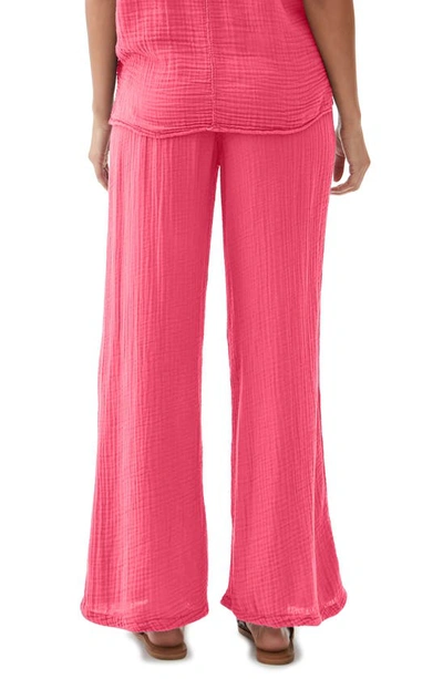 Shop Michael Stars Smocked Wide Leg Pants In Wildberry