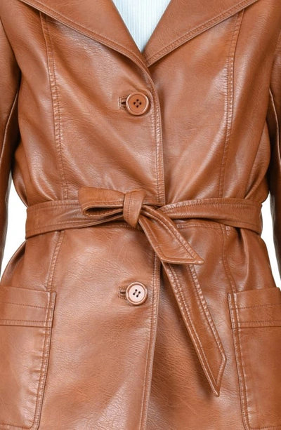 Shop Molly Bracken Faux Leather Jacket In Camel