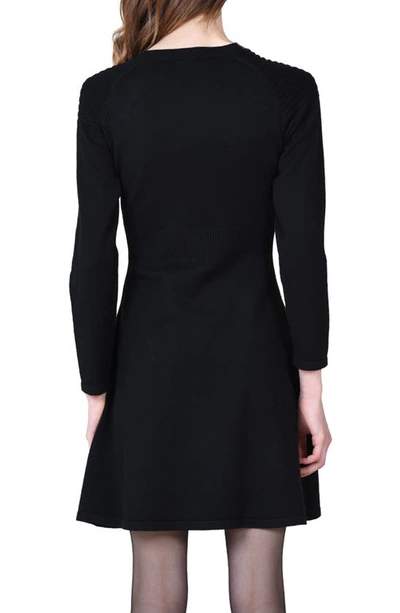 Shop Molly Bracken Long Sleeve Knit Dress In Black