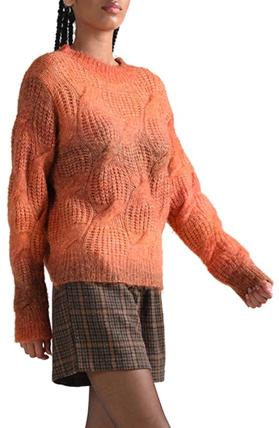 Shop Molly Bracken Ombré Stripe Sweater In Orange
