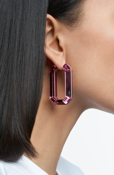 Shop Swarovski Lucent Hoop Earrings In Rose