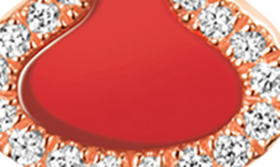 Qeelin Wulu Red Agate & Diamond Pendant Necklace In Rose Gold