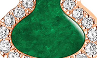 Qeelin Petite Wulu Jade & Diamond Pendant Necklace In Rose Gold