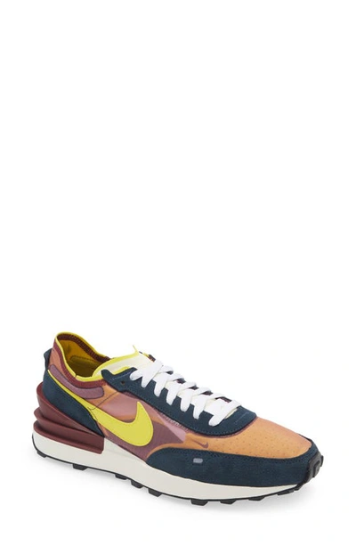 Shop Nike Waffle One Se Sneaker In Dark Beetroot/ Yellow/ Navy