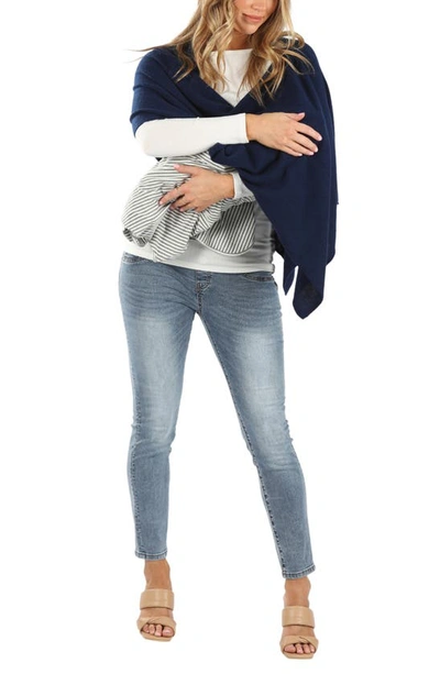 Moozie Luxury Poncho Nursing Scarf In Navy