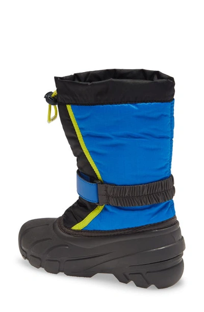 Shop Sorel Flurry Weather Resistant Snow Boot In Black/ Super Blue Multi