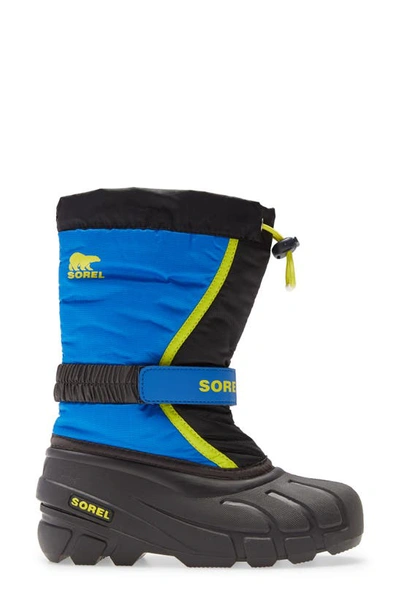 Shop Sorel Flurry Weather Resistant Snow Boot In Black/ Super Blue Multi