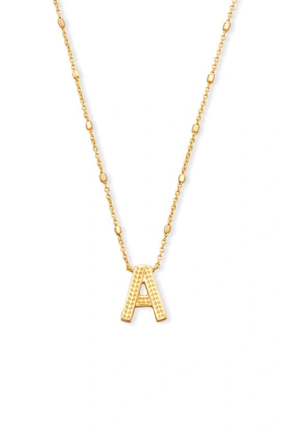 Shop Kendra Scott Initial Pendant Necklace In Gold Metal-a