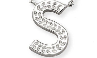 Shop Kendra Scott Initial Pendant Necklace In Rhodium Metal-s