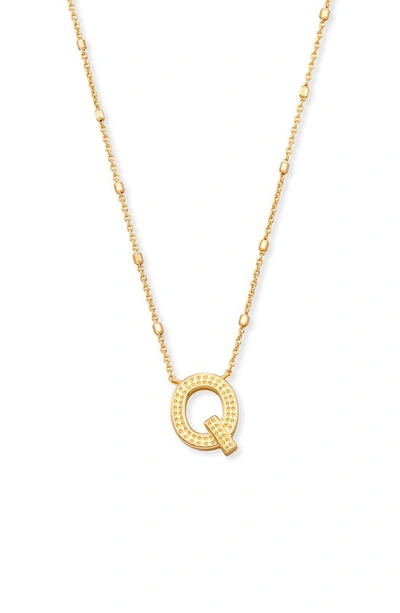 Shop Kendra Scott Initial Pendant Necklace In Gold Metal-q