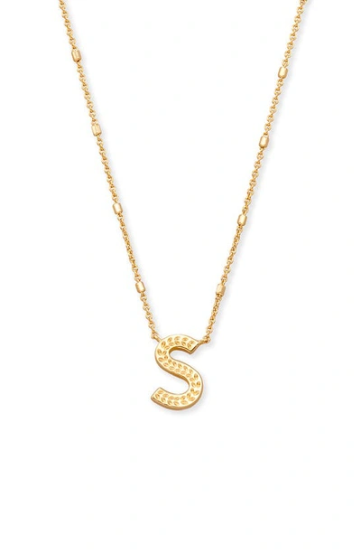 Shop Kendra Scott Initial Pendant Necklace In Gold Metal-s