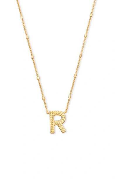 Shop Kendra Scott Initial Pendant Necklace In Gold Metal-r