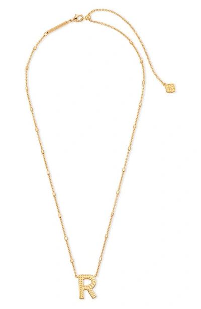 Shop Kendra Scott Initial Pendant Necklace In Gold Metal-r