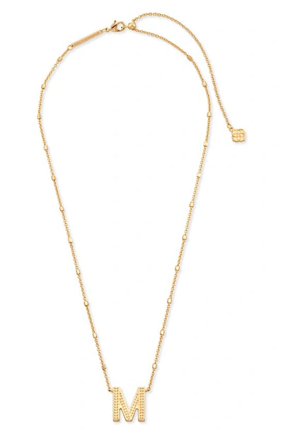 Shop Kendra Scott Initial Pendant Necklace In Gold Metal-m
