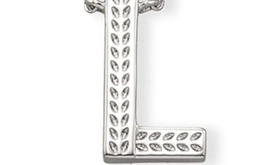 Shop Kendra Scott Initial Pendant Necklace In Rhodium Metal-l