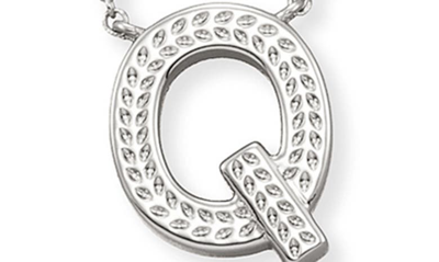 Shop Kendra Scott Initial Pendant Necklace In Rhodium Metal-q