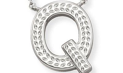 Kendra Scott Initial Pendant Necklace In Rhodium Metal-q