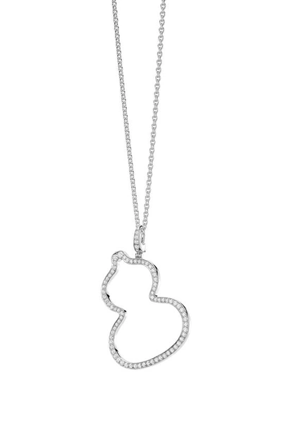 Shop Qeelin Medium Wulu Diamond Pendant Necklace In White Gold