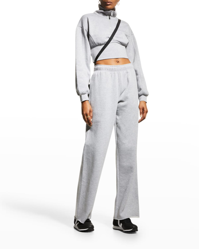 Shop Alo Yoga Puddle Fleece Sweatpants In Athletic Heather