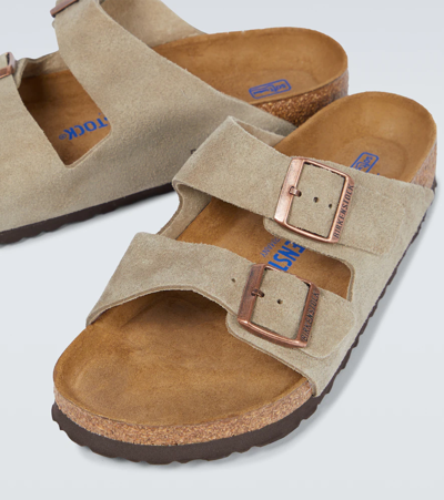 Shop Birkenstock Arizona Sfb Sandals In Taupe