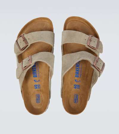 Shop Birkenstock Arizona Sfb Sandals In Taupe