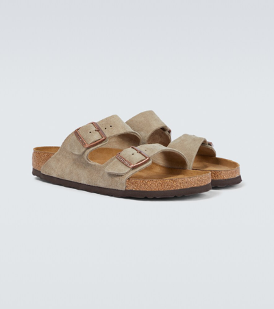 Shop Birkenstock Arizona Sfb Sandals In Taupe
