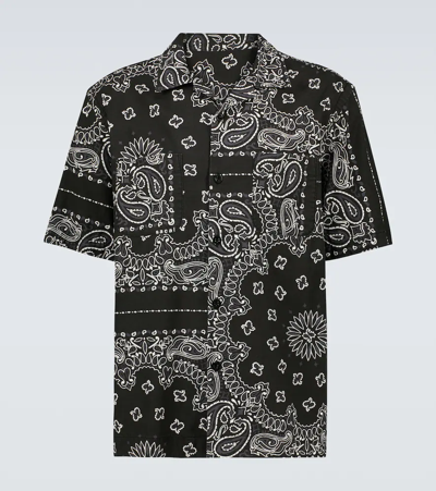Shop Sacai Paisley-print Cotton Shirt In Black