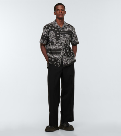 Shop Sacai Paisley-print Cotton Shirt In Black