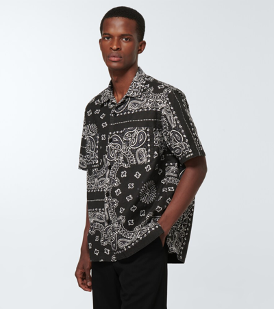 Shop Sacai Paisley-print Cotton Shirt In Black
