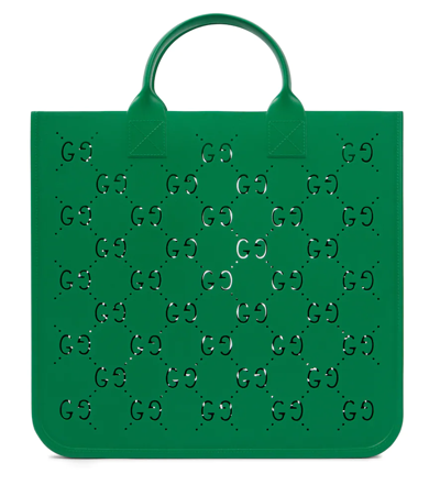 Shop Gucci Gg Cutout Tote Bag In New Shamarock