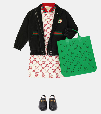 Gucci Kids' Cut-out Gg Shopping Bag In New Shamarock | ModeSens