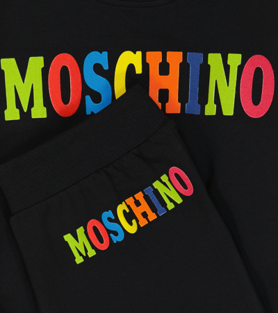 Shop Moschino Logo Sweatshirt And Sweatpants Set In Black