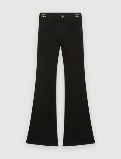 Shop Maje Flared Jeans With Bit For Fall/winter In Black