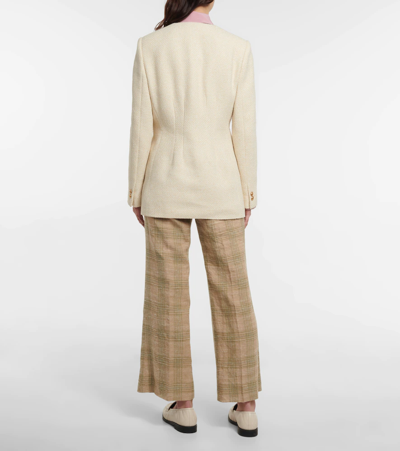 Shop Gucci Cotton-blend Tweed Blazer In White Snow