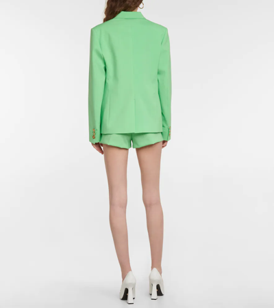 Shop Versace Wool Blazer In Neon Green