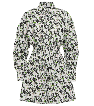 Shop Philosophy Di Lorenzo Serafini Floral Cotton Minidress In Fantasy Print Black