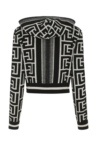 Shop Balmain Embroidered Wool Blend Sweatshirt Printed  Donna 34