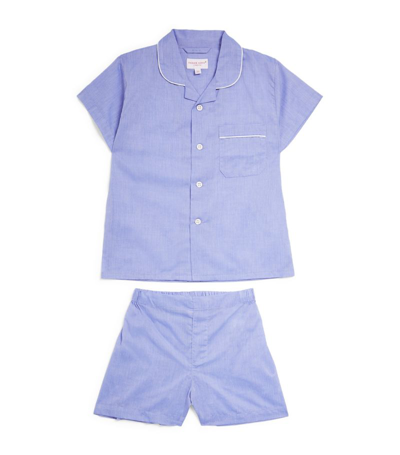 Shop Derek Rose Kids Amalfi Pyjama Set (3-16 Years) In Blue